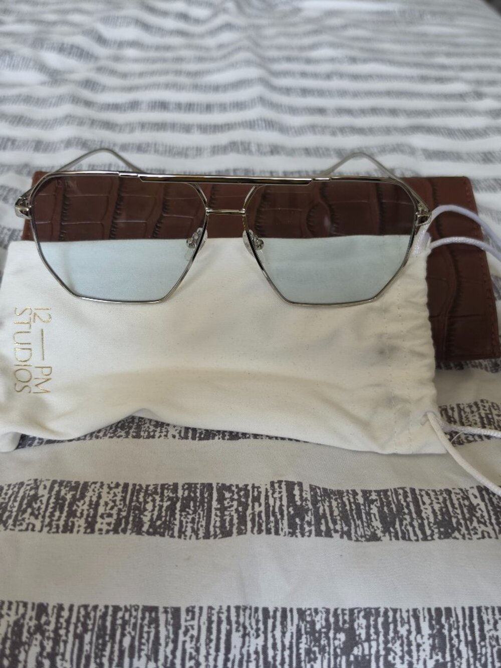 12PM STUDIOS LONDON SILVER/BLUE Sunglasses